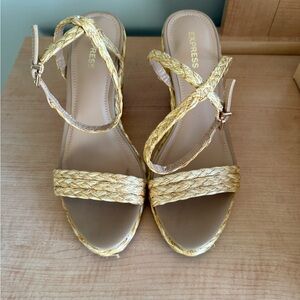 Express Women's Gold Braided Espadrilles